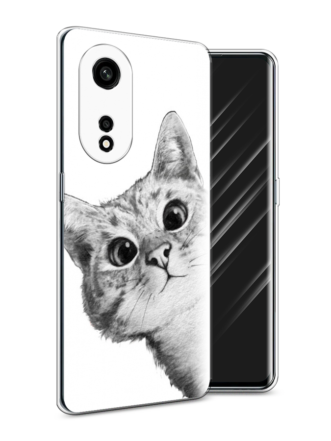 

Чехол Awog на Oppo A1 Pro "Кот рисунок черно-белый", Черный, 2512250-1