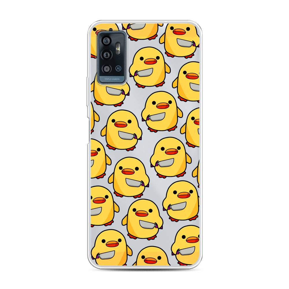 

Чехол на ZTE Blade A71 "Утка с ножом", Прозрачный;желтый;оранжевый, 134450-1