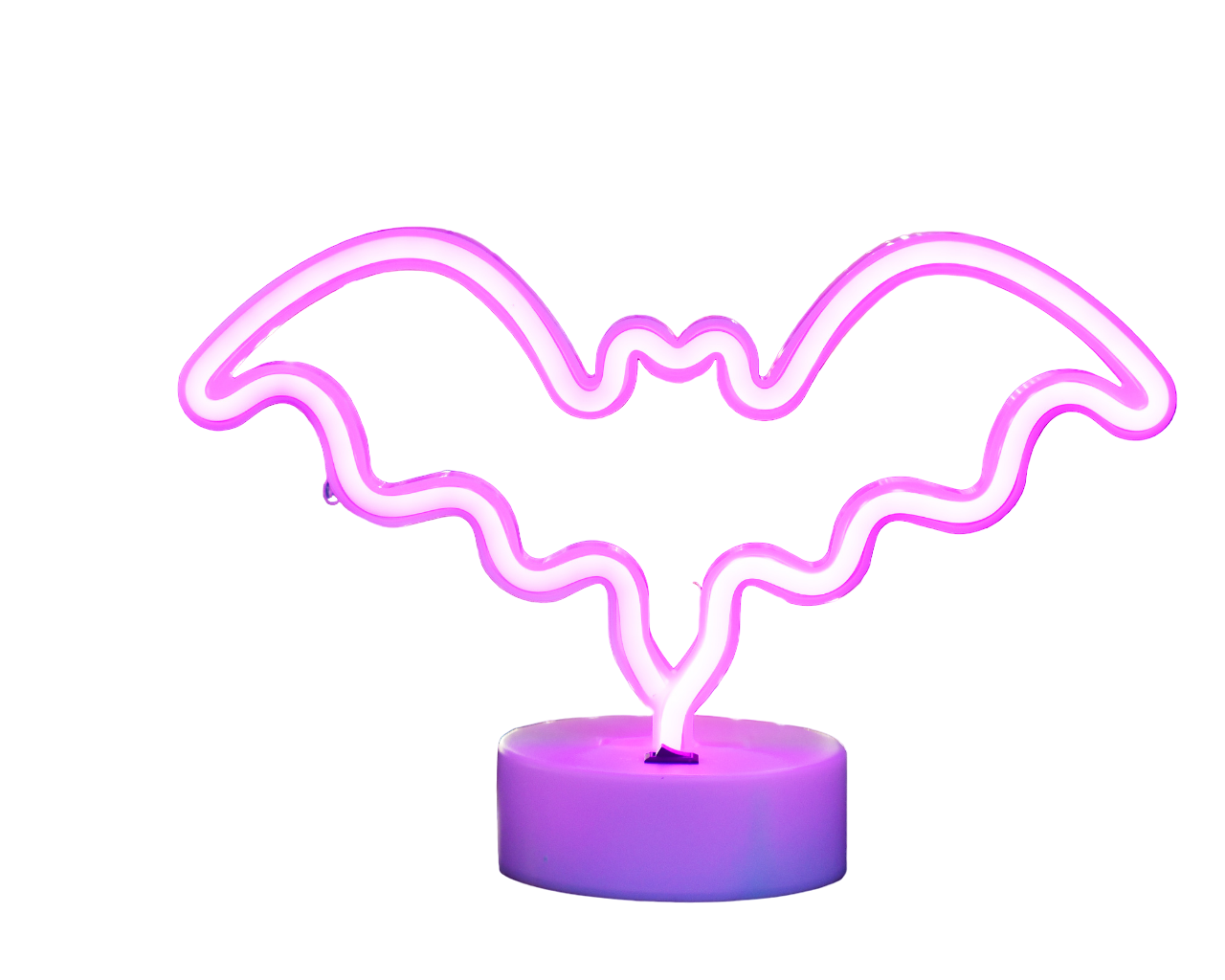 Настольный неоновый светильник DLED Летучая мышь розовый