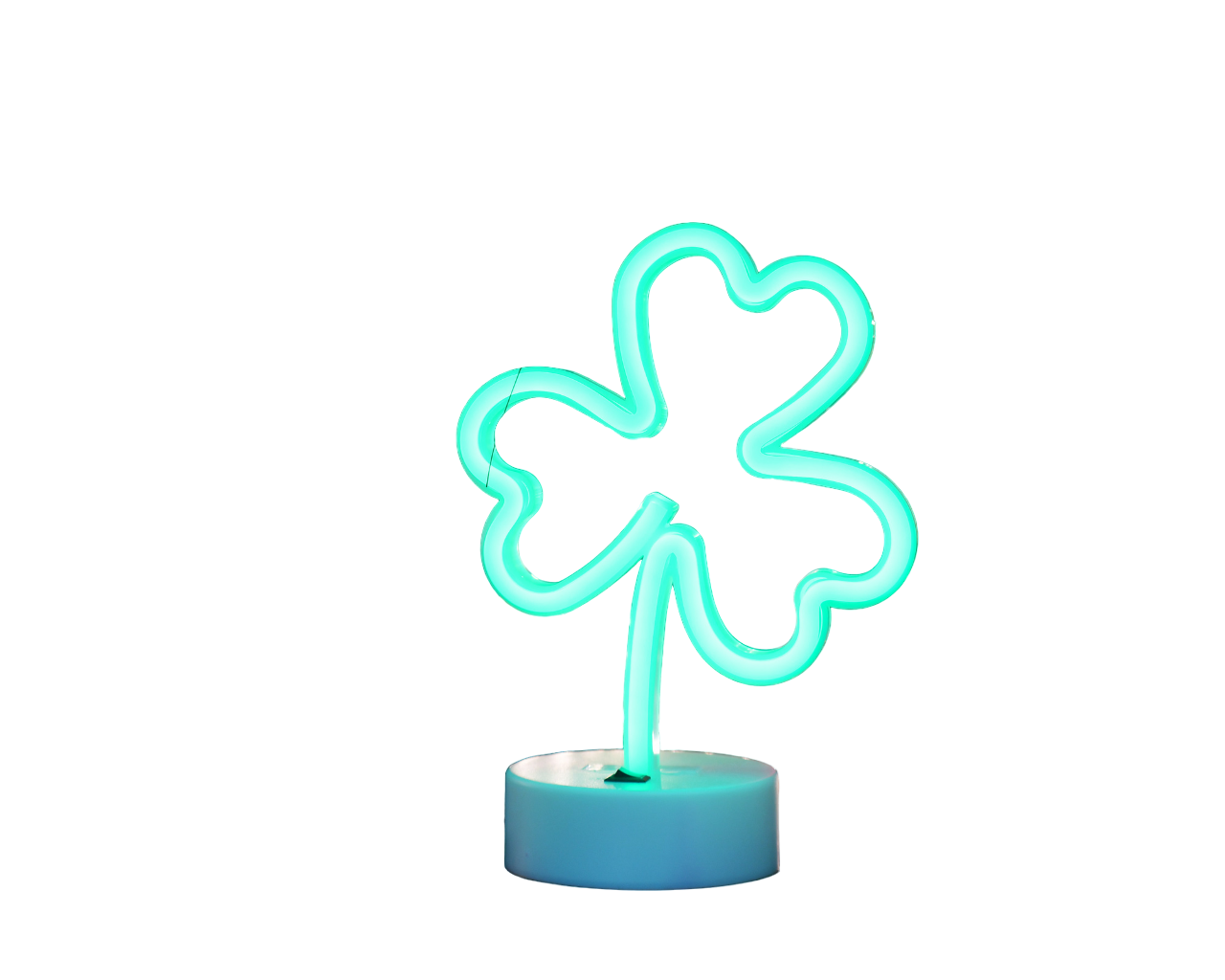 фото Настольный неоновый светильник цветок клевер зелёный dled