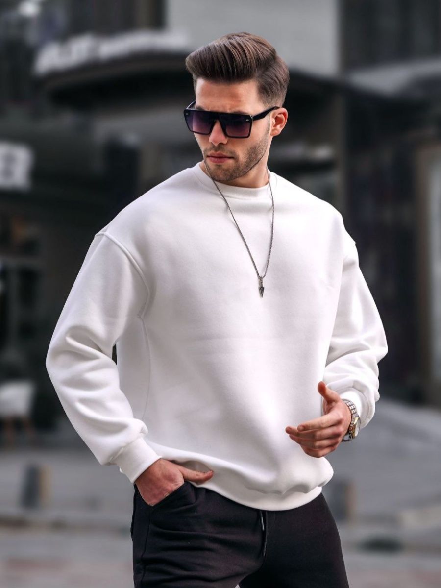 Свитшот мужской oversize белый L