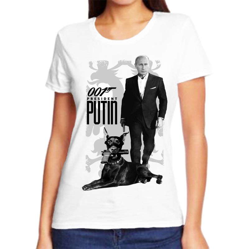 

Футболка женская белая 70 р-р с Путиным 001 president Putin, Белый, fzh_president_putin_001