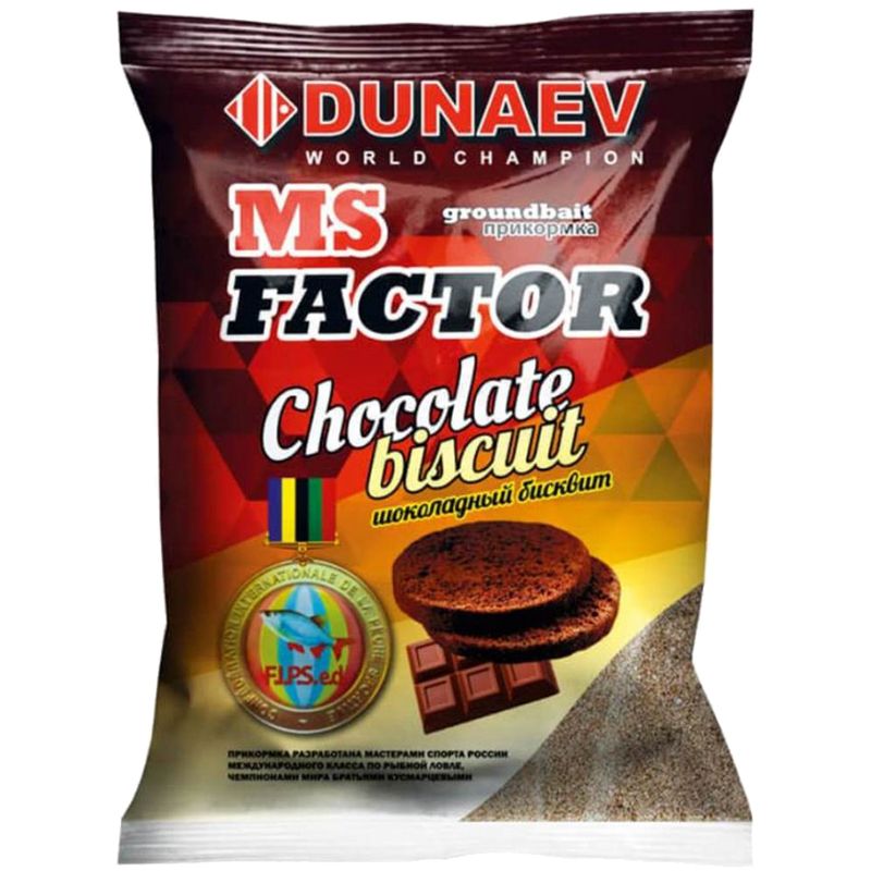 

Рыболовная прикормка Dunaev MS FACTOR Шоколадный бисквит 1кг, Разноцветный, MS FACTOR