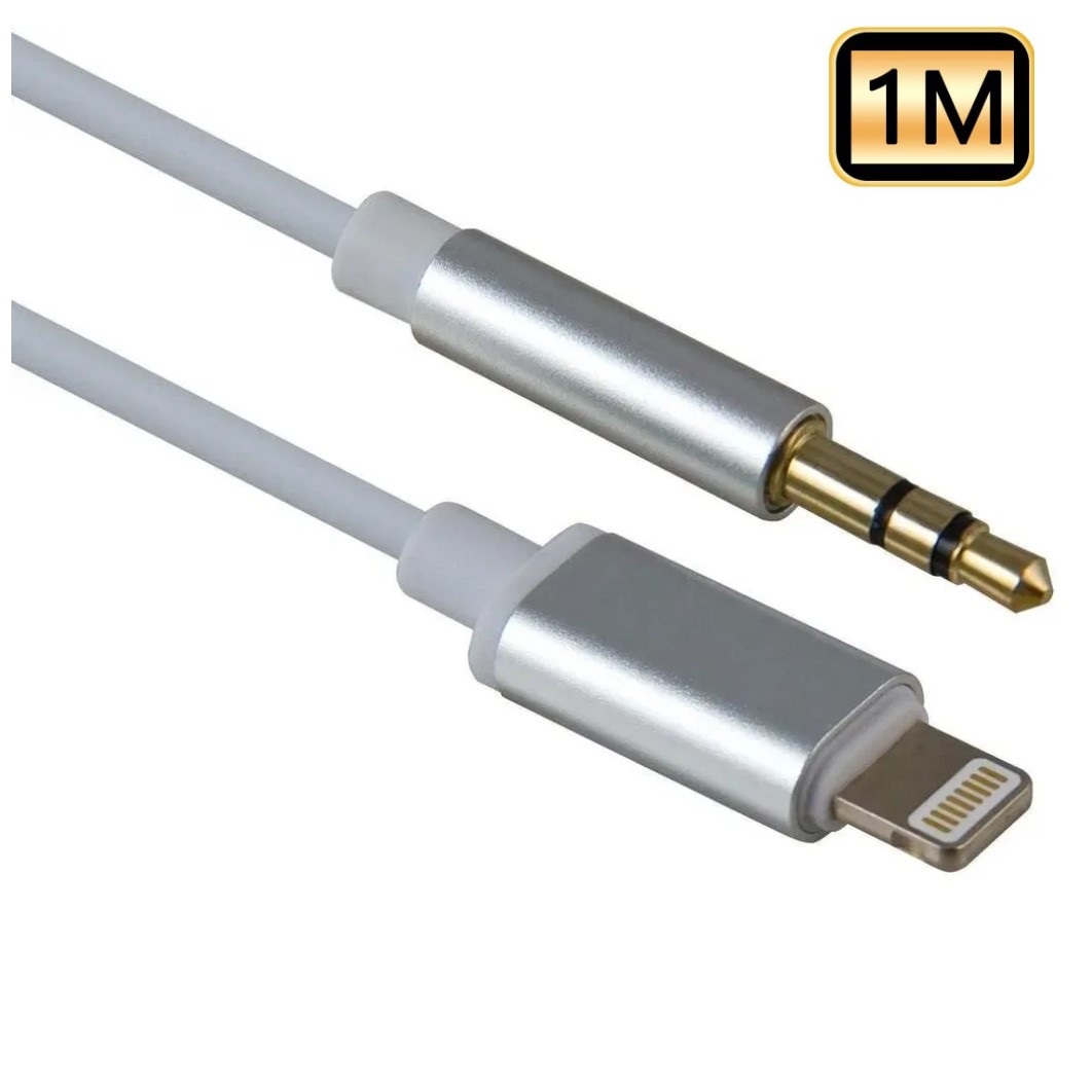 Кабель aux Lightning - mini jack 3.5 для iPhone алюминий