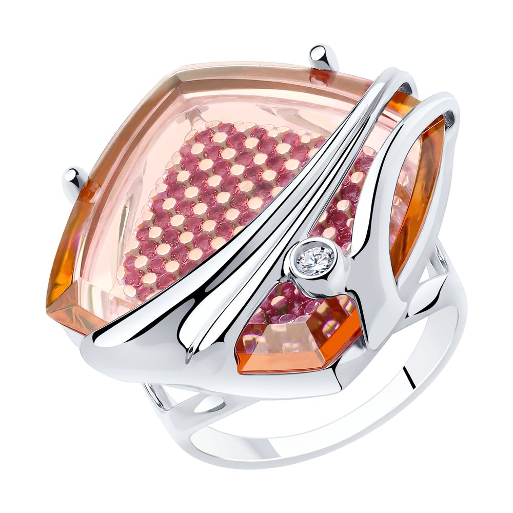 

Кольцо из серебра с корундом р. 19 Diamant 94-310-00445-3, 94-310-00445-3