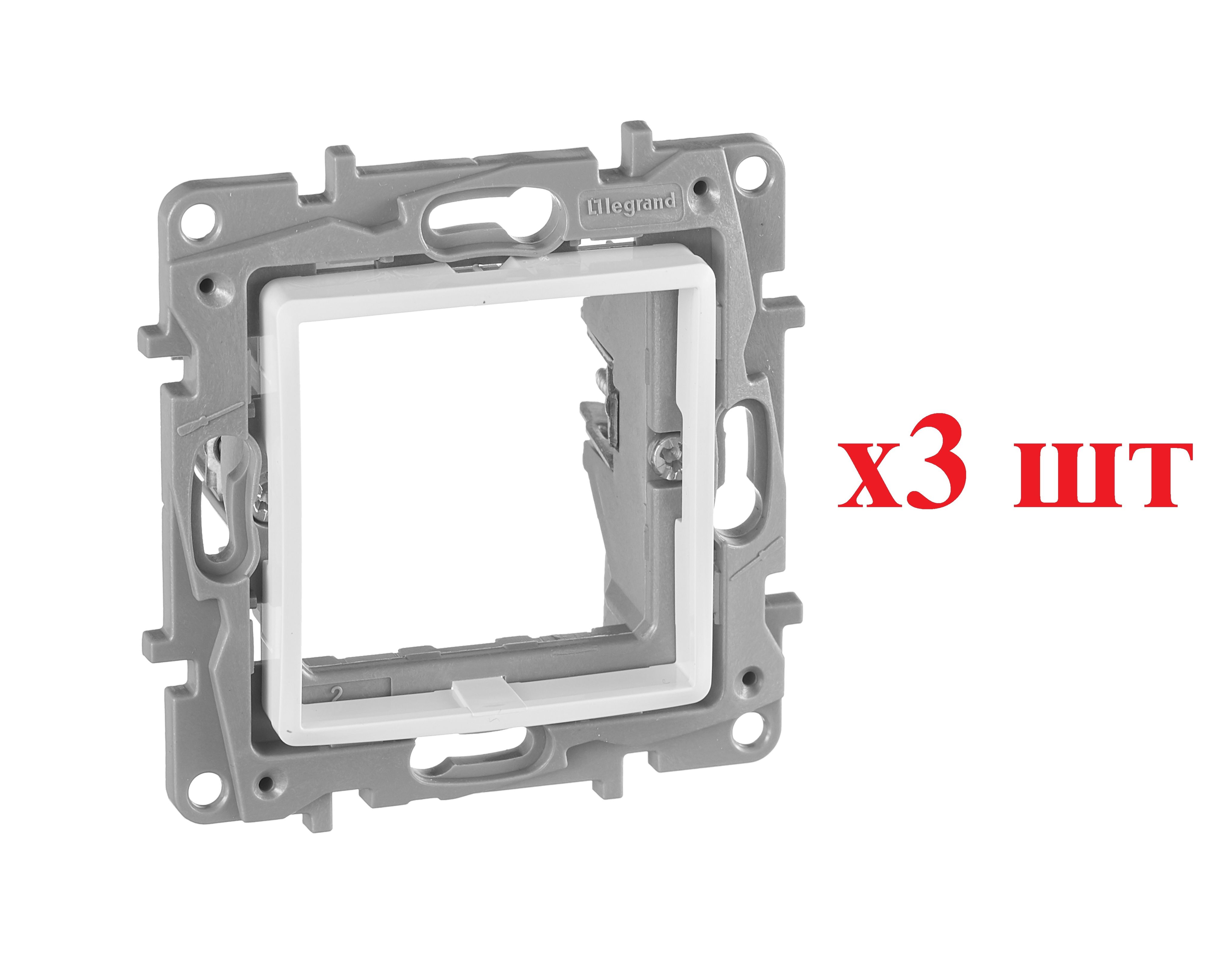 

Legrand Etika Белый Адаптер для механизма Mosaic без заглушки 672289 (3шт), Рамка