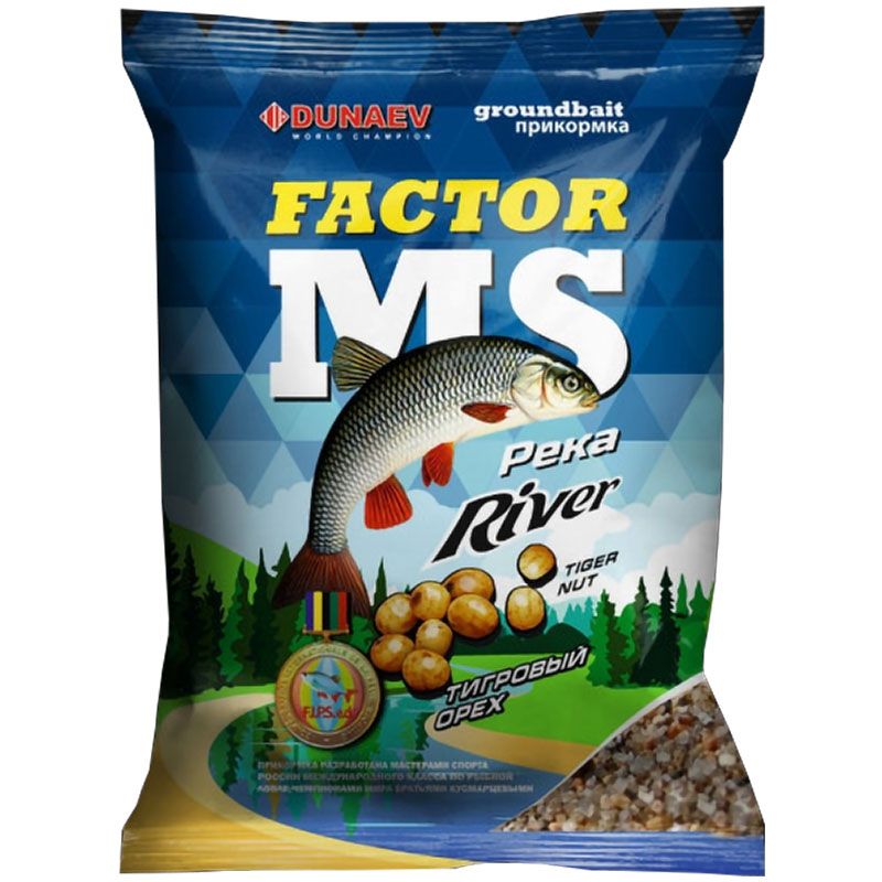 

Рыболовная прикормка Dunaev MS FACTOR Река Тигровый орех, 1 кг, Разноцветный, MS FACTOR