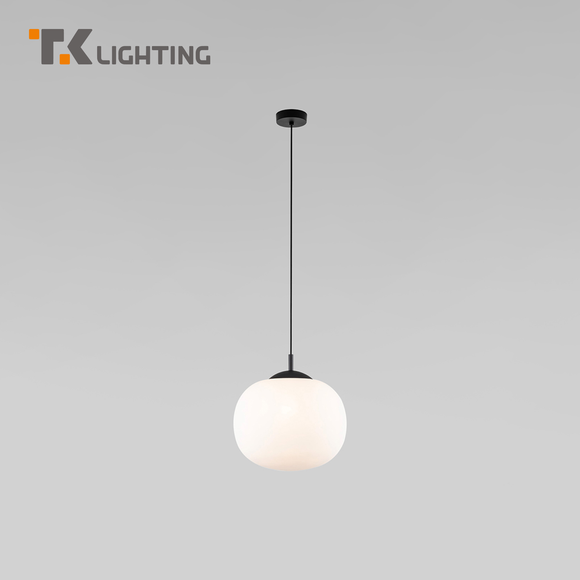 Подвесной светильник со стеклянным плафоном D-350мм TK Lighting Vibe 4804 Е27 черный/белый