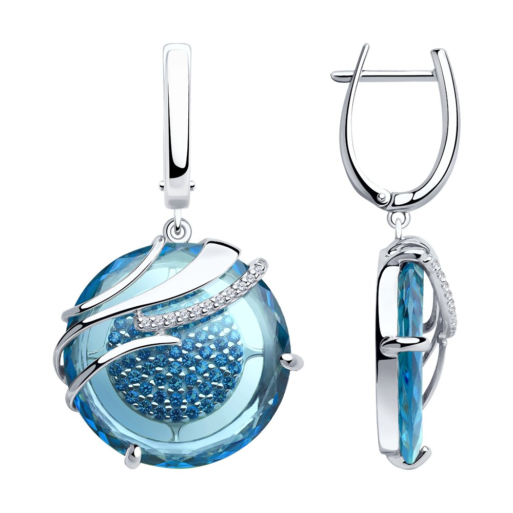 

Серьги из серебра с ситаллом искусственным Diamant 94-321-00495-1, 94-321-00495-1