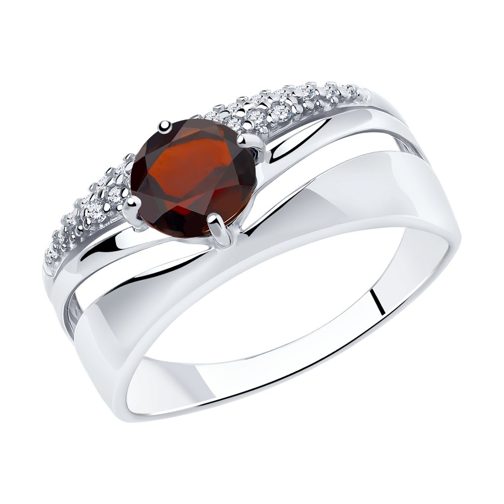 

Кольцо из серебра р. 17 Diamant 94-310-00788-2, фианит\гранат, 94-310-00788-2