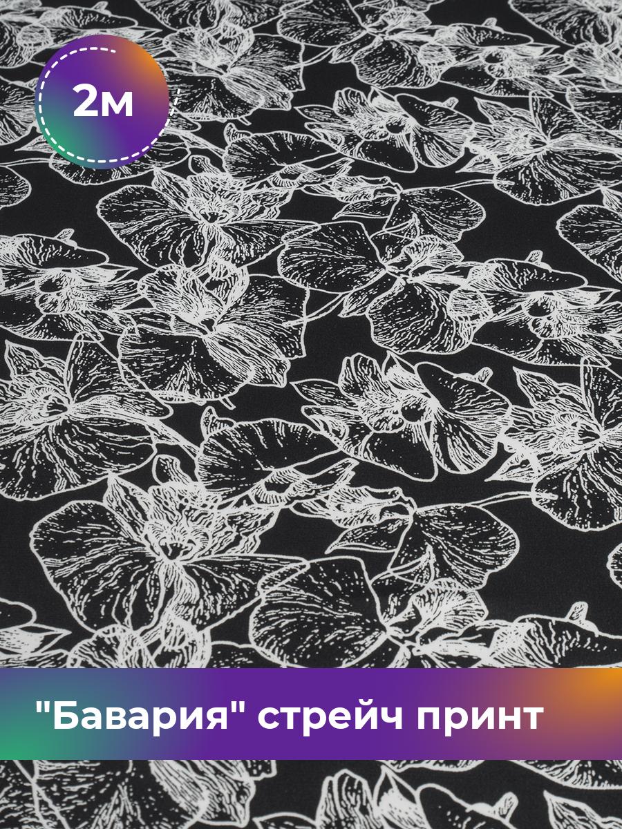 

Ткань Бавария стрейч принт Shilla, отрез 2 м * 150 см, мультиколор 101, Черный, 18101847