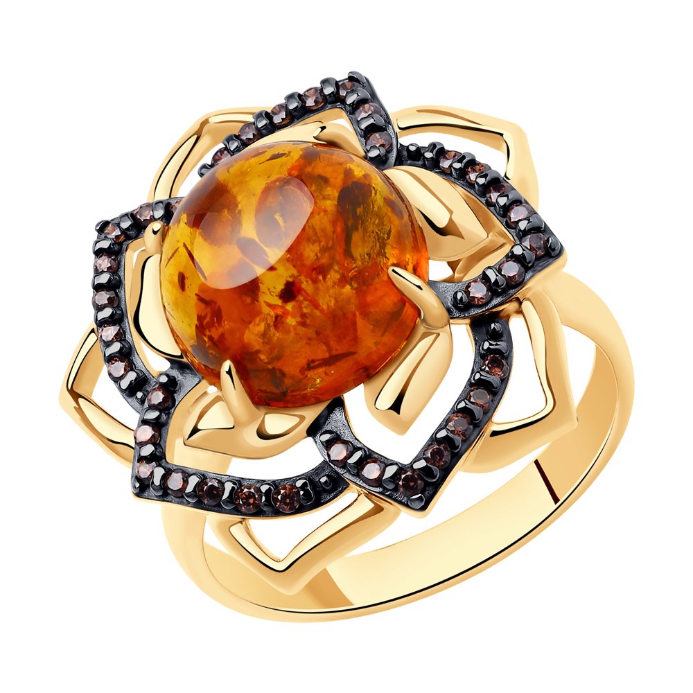 

Кольцо из серебра с янтарем прессованным р. 18,5 Diamant 93-310-00837-1, 93-310-00837-1