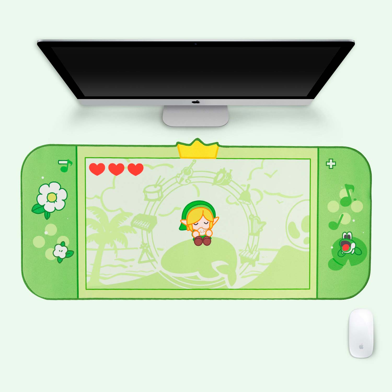 

Игровой коврик для мыши и клавиатуры NoBrand 100589-915 (108913-1), Зеленый, 100589-915