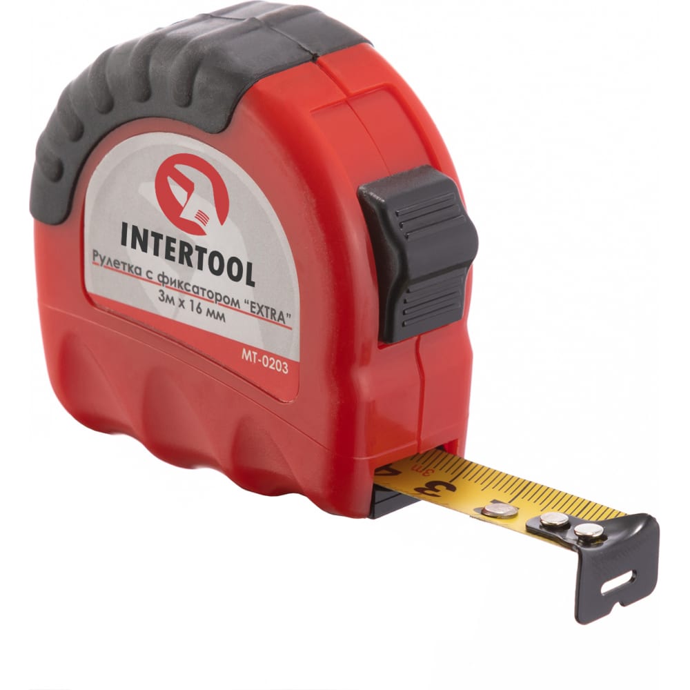 INTERTOOL Рулетка с фиксатором 3м*16мм EXTRA MT-0203