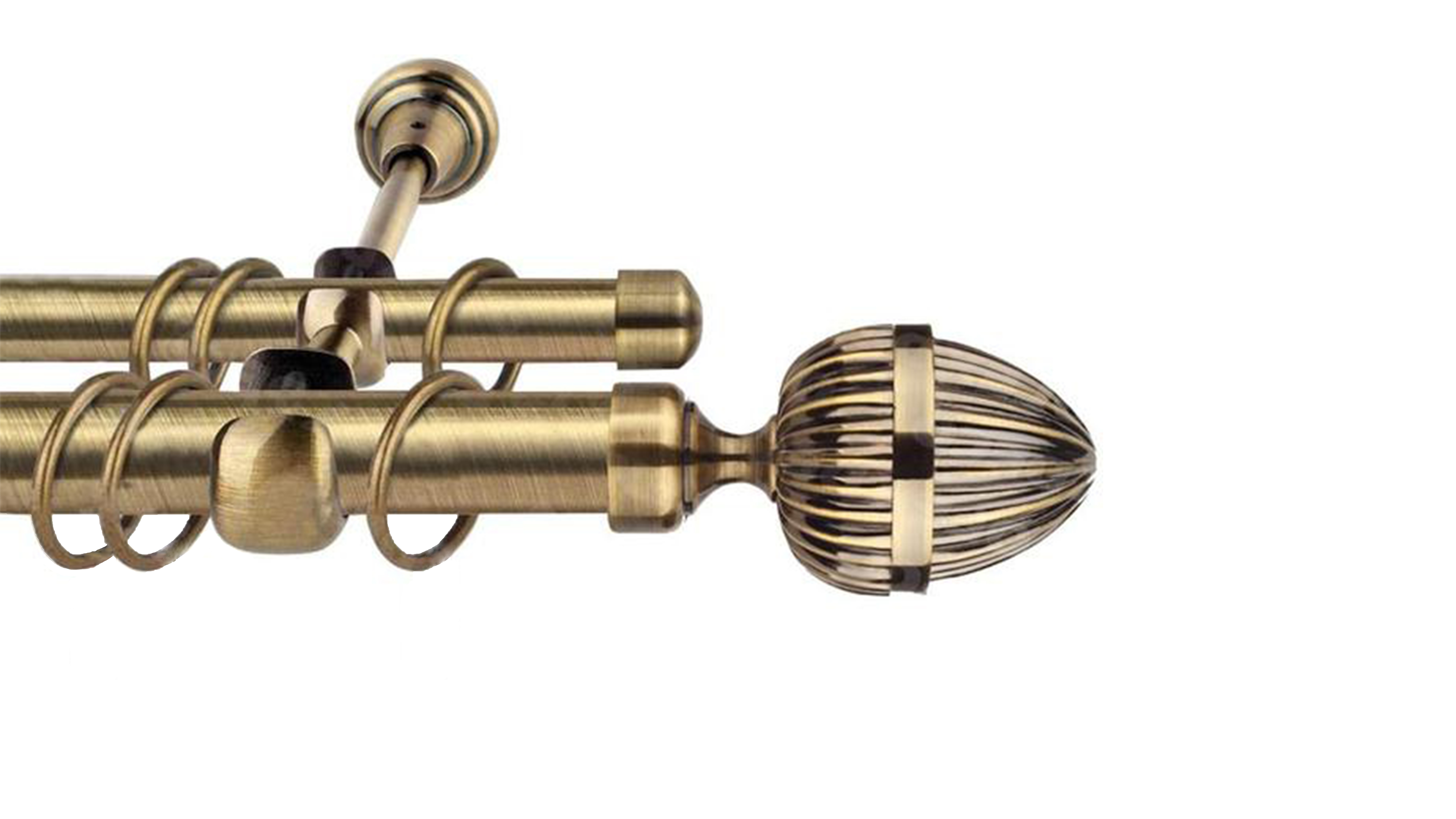 

Карниз Квитлис кованый двухрядный для тюля штор, для портьеры, бронза, 140см, Бронзовый, Квитлис