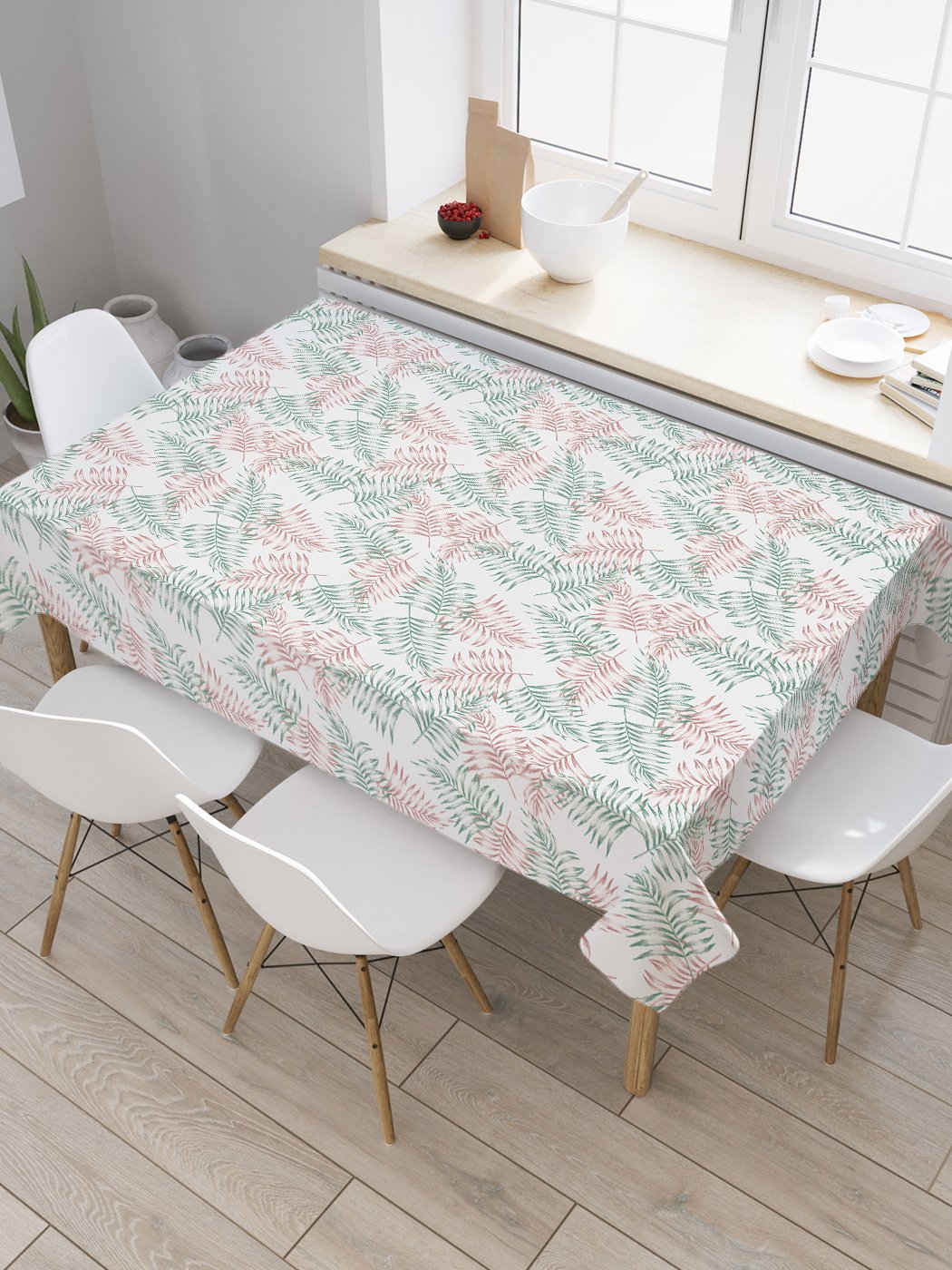 

Скатерть прямоугольная JoyArty "Тропическое настроение" из оксфорда, 120x145 см, Розовый, Тропическое настроение