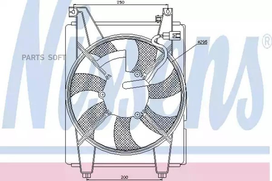 Вентилятор радиатора Hyundai Elantra/Santa FE I 00>06 NISSENS 85625