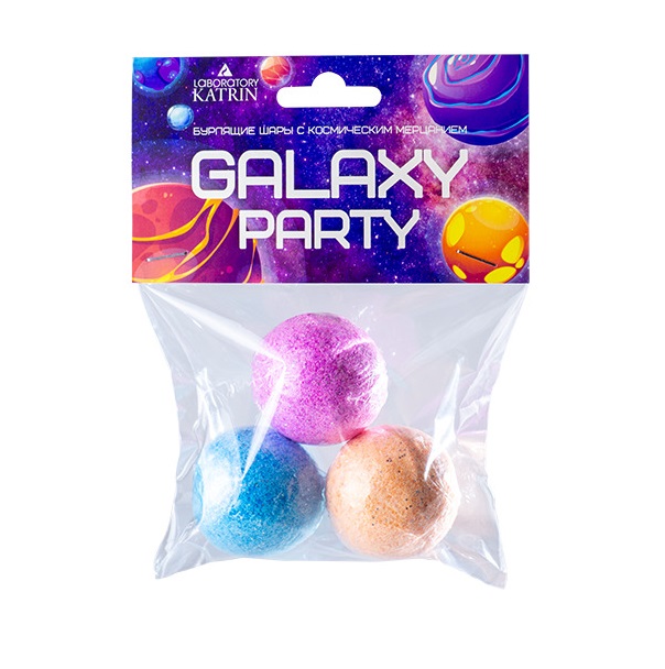 Бурлящие шары для ванн Galaxy Party 3*40 г, новинка 7626740