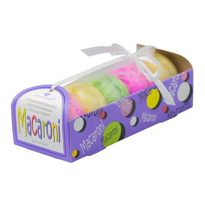 

Бомбочка для ванны Macaroni, с морской солью, 5х60г 7789435, Разноцветный