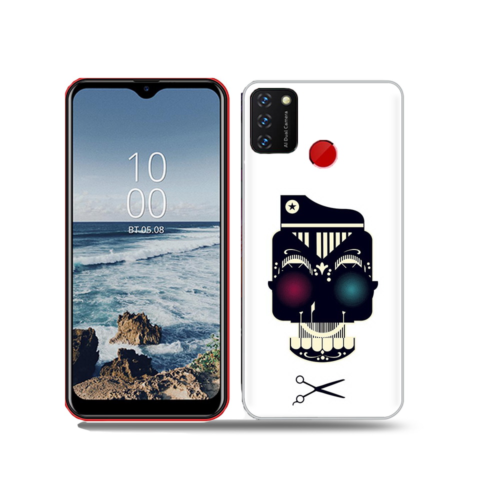 

Чехол MyPads Tocco для BQ 6631G Surf черно белый скелет с яркими глазами, Прозрачный, Tocco