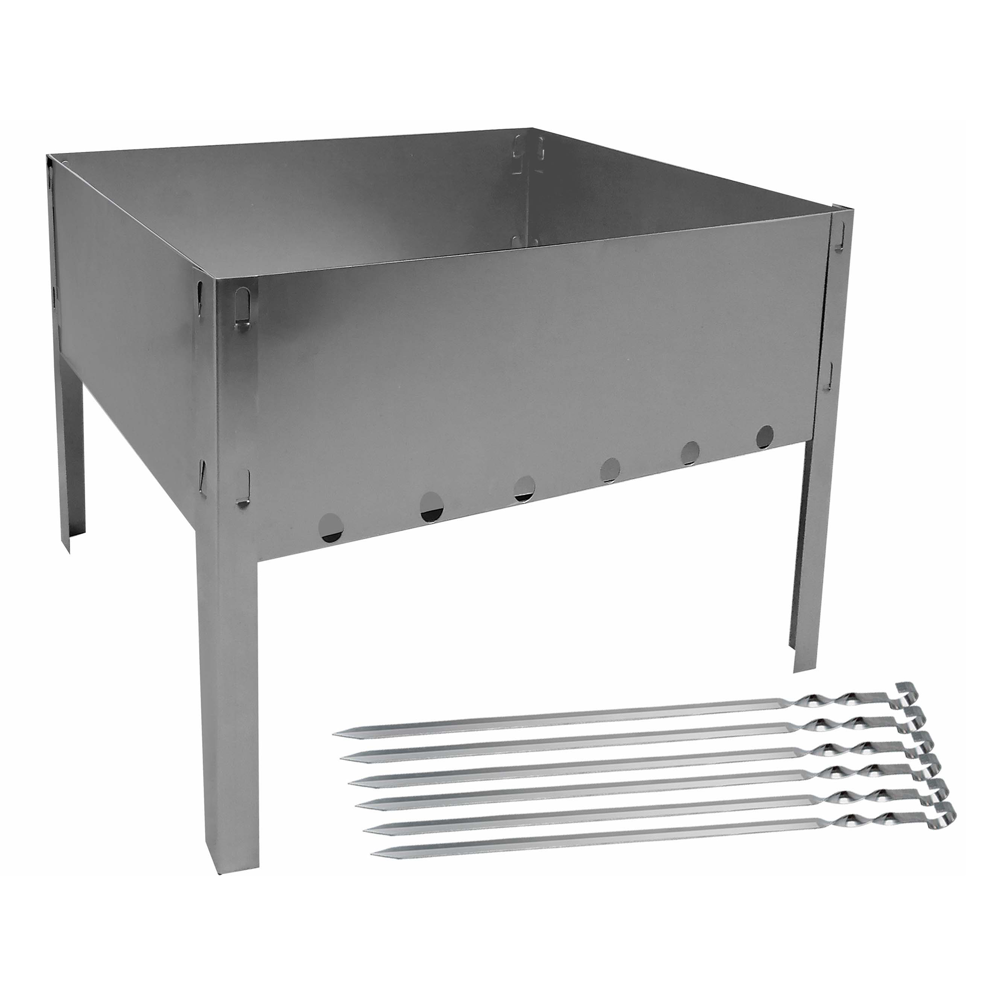 Мангал Дача дровяной портативный сборно-разборный серый 40 х 24 см