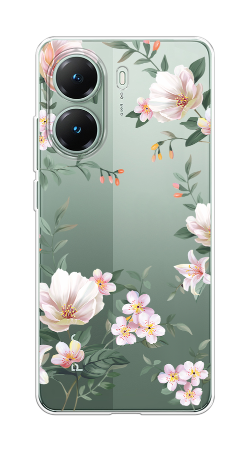 

Чехол на Poco X7 Pro Beautiful white flowers, Бежевый;зеленый, 324050-1