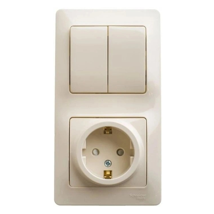 

Блок: розетка Systeme Electric GLOSSA 3шт GSL000274.3, Бежевый