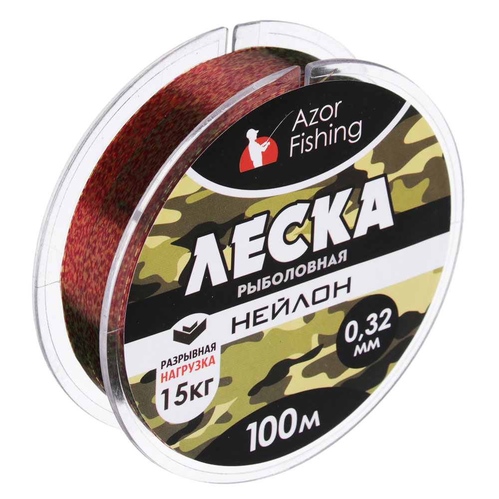 AZOR FISHING Леска камуфляж нейлон 100м 032мм 150кг 1059₽