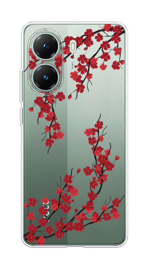

Чехол на Poco X7 Pro Красная сакура, Красный;черный, 324050-1