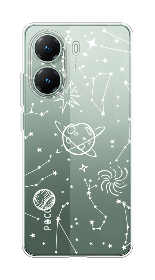 

Чехол на Poco X7 Pro Планеты в космосе, Белый, 324050-1