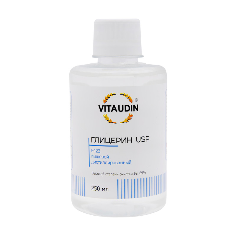 Глицерин VITA UDIN USP пищевой 99,89% E422 чистый дистиллированный 250мл