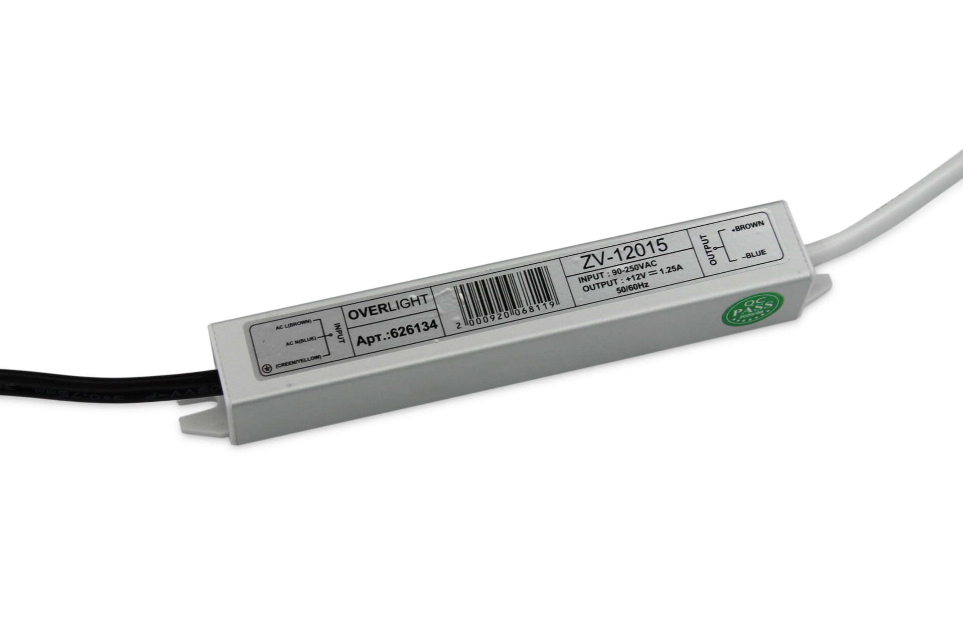 

Блок питания ZV-15-12 (12V,15W, 1.25A, IP67), ZV-15-12 (12V,15W, 1.25A, IP67)