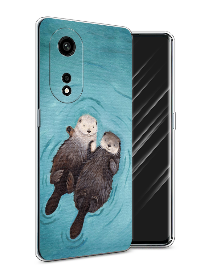 

Чехол Awog на Oppo A1 Pro "Парочка бобров", Голубой, 2512250-10