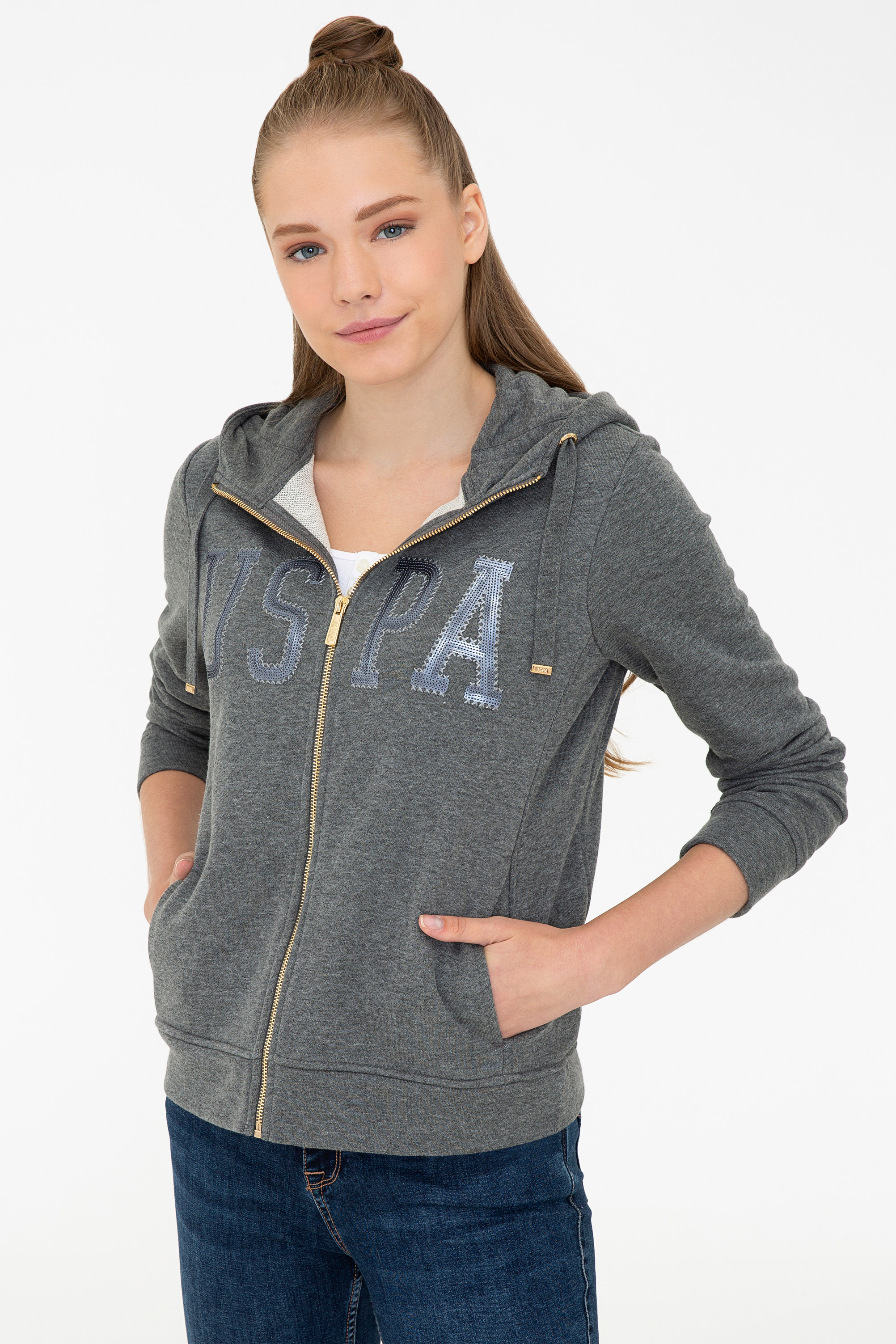 

Толстовка женская U.S. POLO Assn. G082SZ0820SW01-SK021 серая M, G082SZ0820SW01-SK021