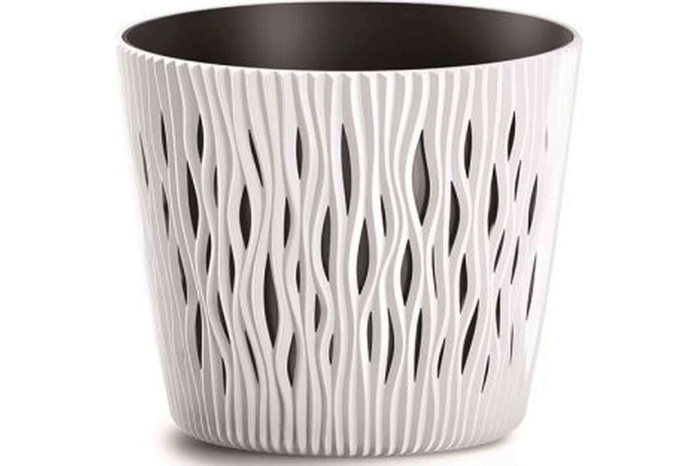 

Кашпо Prosperplast Sandy Round белое 15,8 см 1,7 л