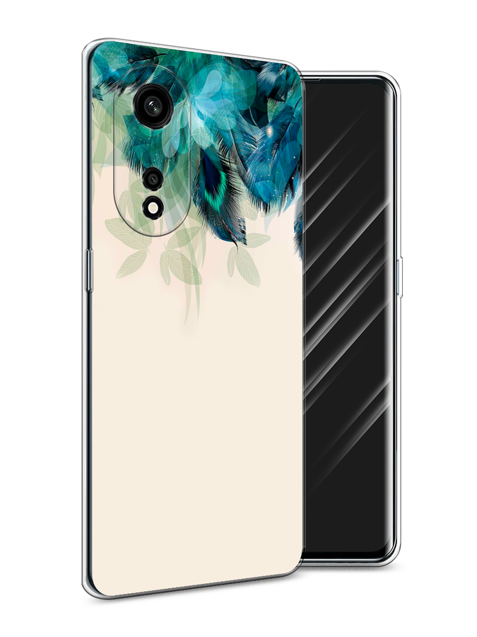 

Чехол Awog на Oppo A1 Pro "Перья голубого цвета", Бежевый;синий;голубой, 2512250-2