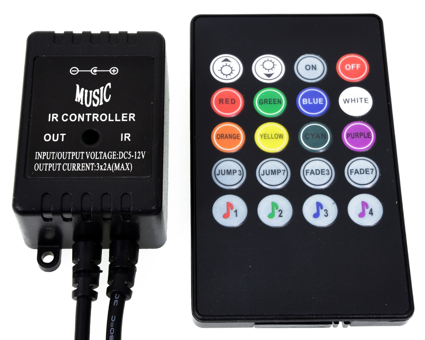 

Контроллер RGB музыкальный с пультом Music IR Controller DLED 12V DC, Черный