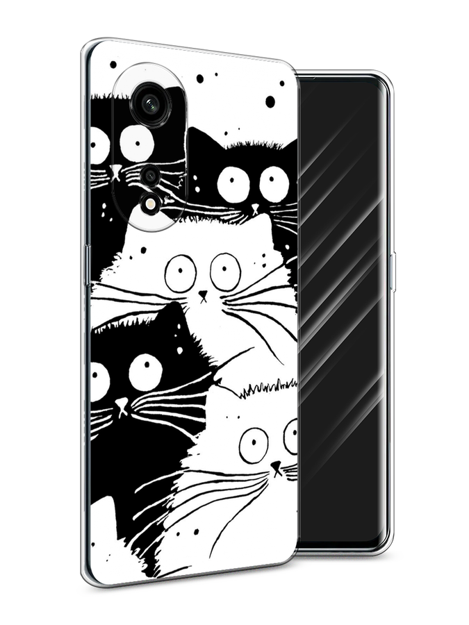 

Чехол Awog на Oppo A1 Pro "Коты черно-белые", Черный;белый, 2512250-2