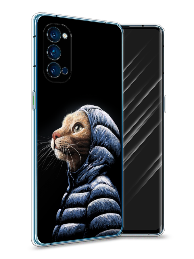 

Чехол Awog на Oppo Reno 4 Pro 5G "Кот в капюшоне", Разноцветный, 253750-2