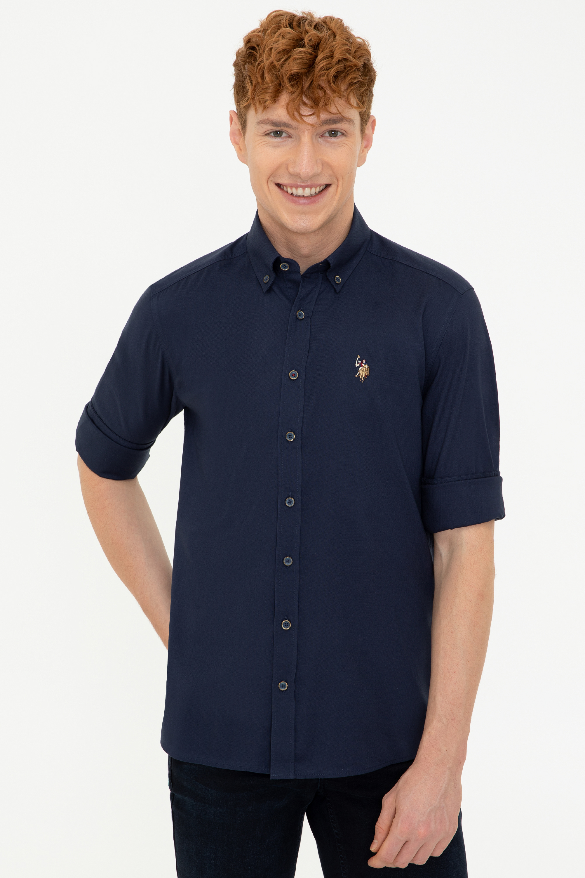 

Рубашка мужская U.S. POLO Assn. G081SZ0040CEDCOLORREG021K синяя L, G081SZ0040CEDCOLORREG021K