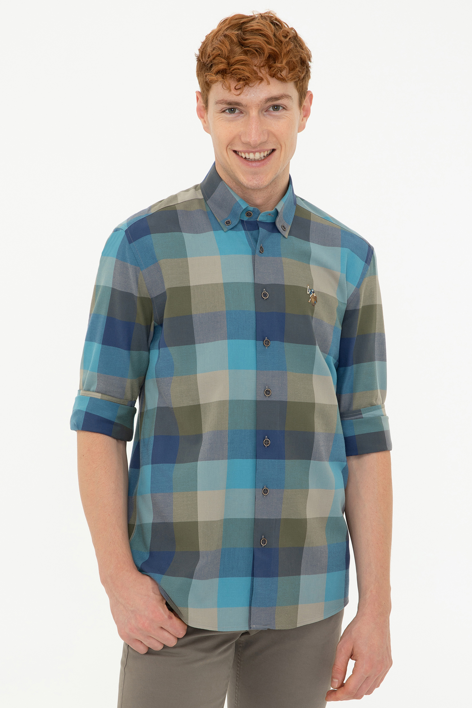 

Рубашка мужская U.S. POLO Assn. G081SZ0040HOLLOS бирюзовая S, G081SZ0040HOLLOS