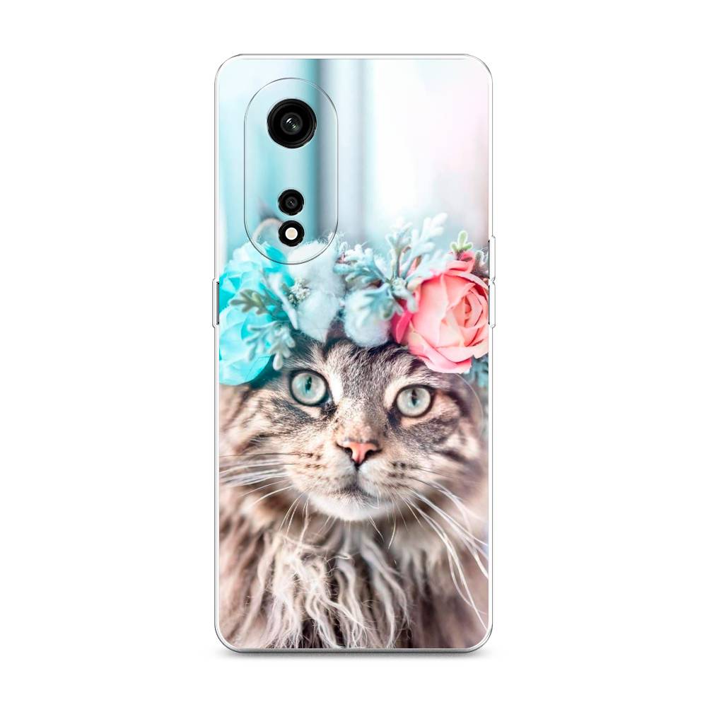 

Чехол Awog на Oppo A1 Pro "Кот в венке", Серый;голубой;розовый, 2512250-2