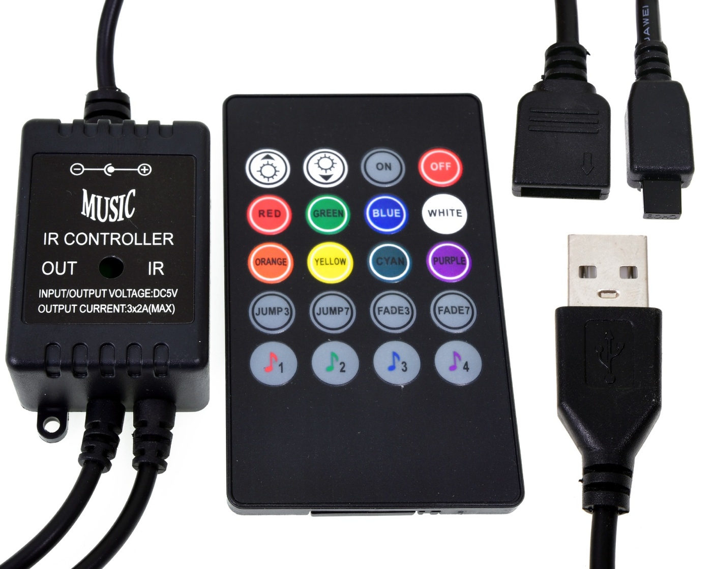 Контроллер RGB музыкальный с пультом Music IR Controller DLED c USB 5V