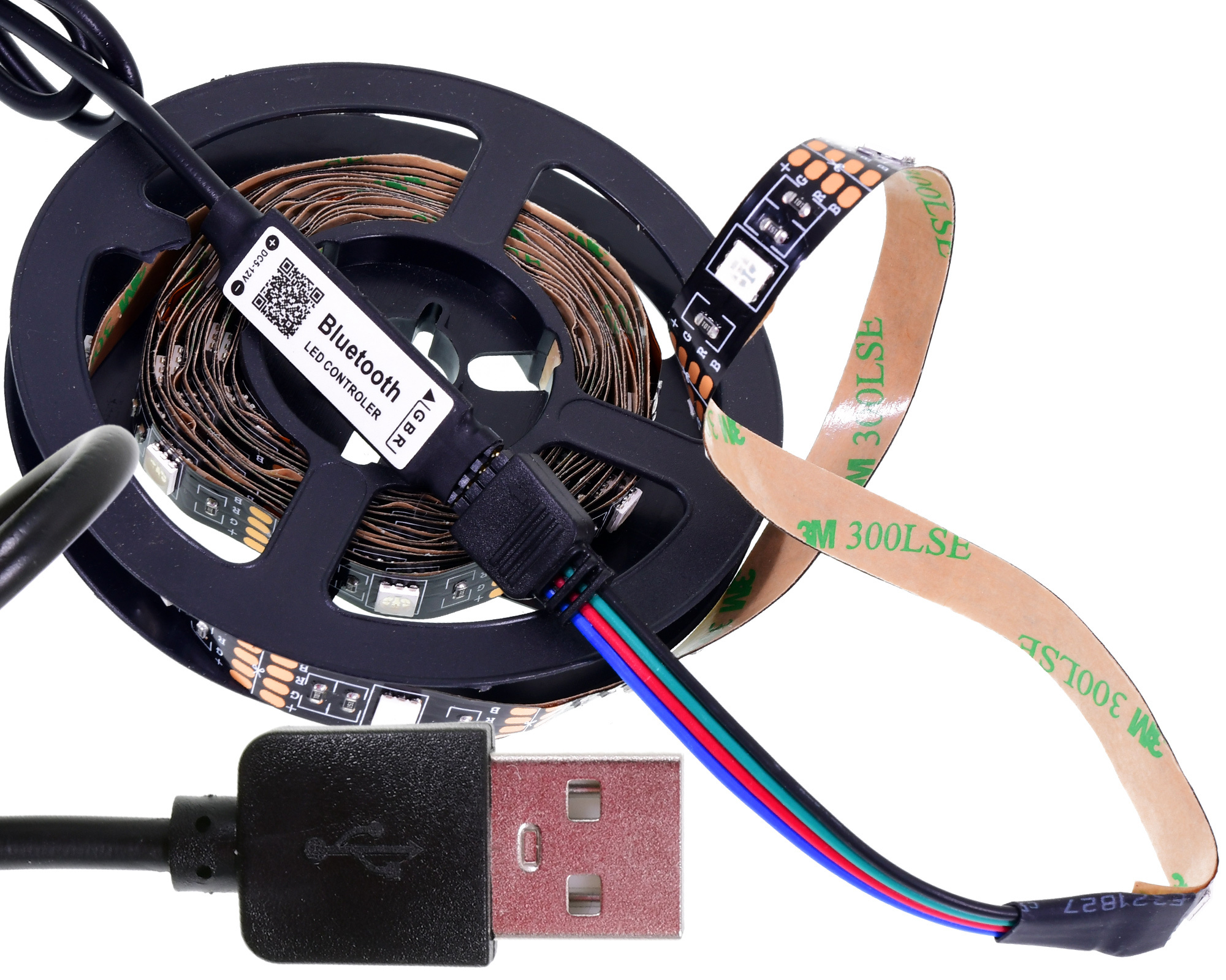 

Светодиодная лента 5V RGB USB Bluetooth DLED SMD5050 3 метра с пультом