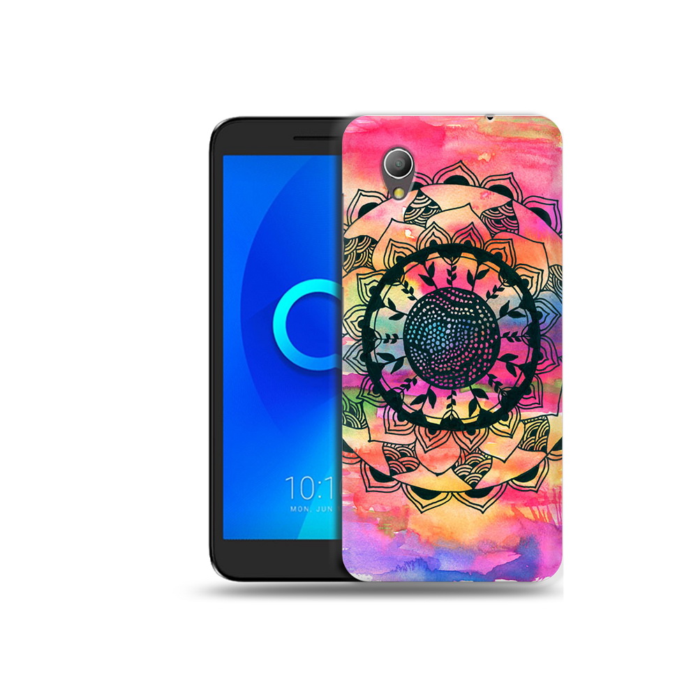 

Чехол MyPads Tocco для Alcatel 1 яркая абстракция круглый цветок (PT227134.658.704), Прозрачный, Tocco