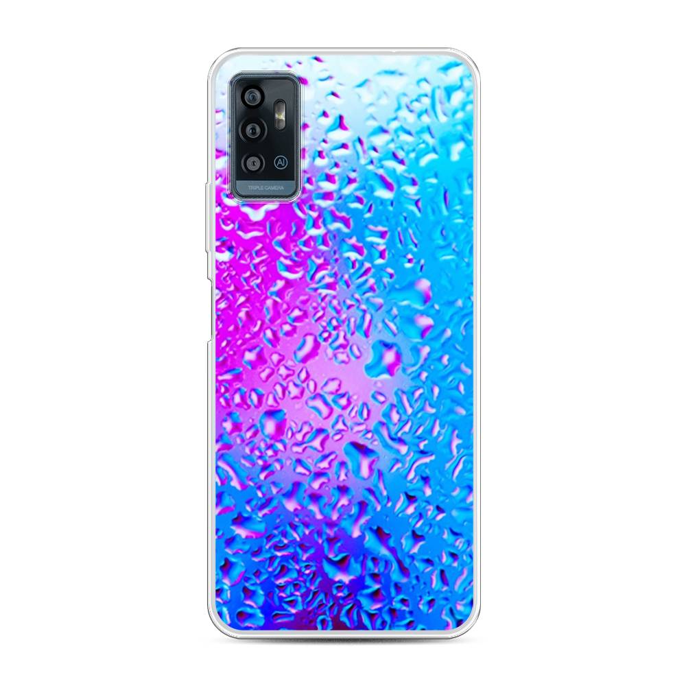 

Чехол для ZTE Blade A71 "Капли на стекле", Голубой;розовый, 134450-3