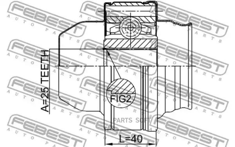 

FEBEST Шрус карданного вала 25x86 FEBEST 2011-GRCHSHAF