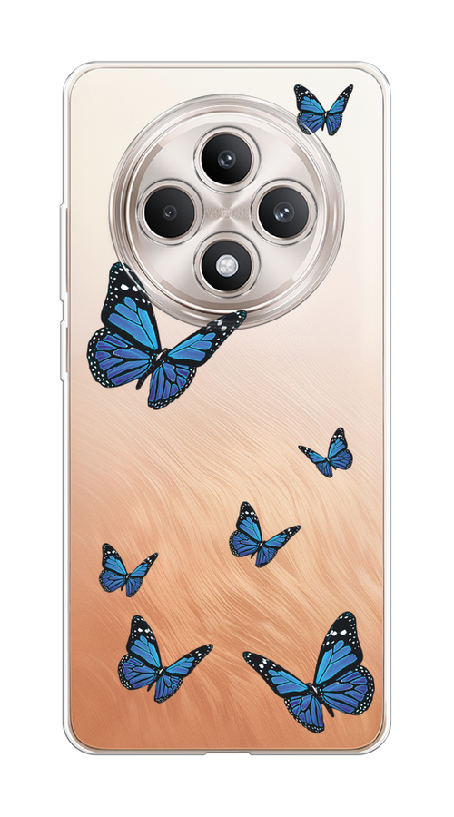 

Чехол на Oppo Reno 12F "Blue butterflies", Синий;черный, 2517850-1