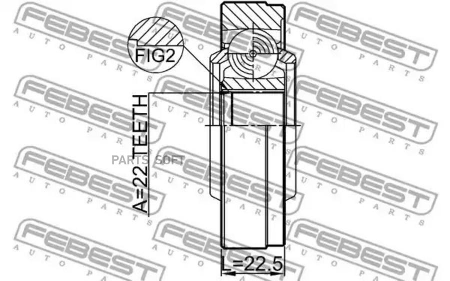 

FEBEST ШРУС КАРДАННОГО ВАЛА 22X74 FEBEST 2911-FLIISHA