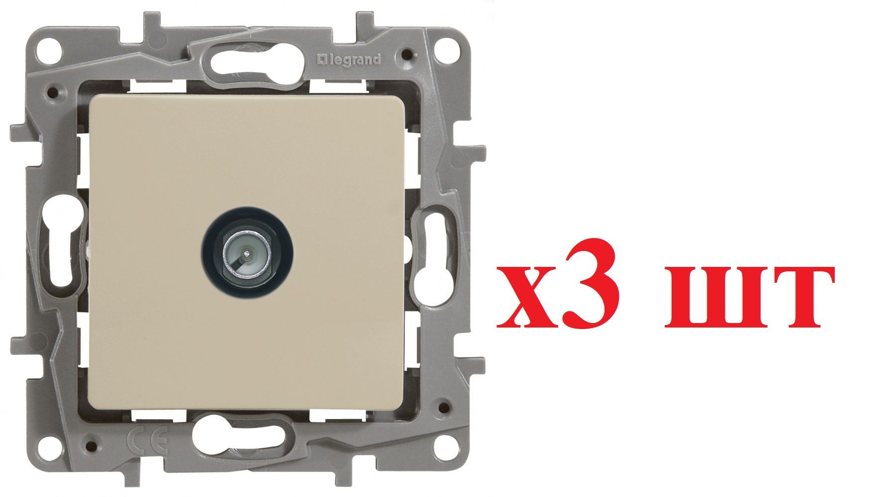 

Legrand Etika Сл.кость Розетка TV проходная, 15дБ 672363 (3шт), ТВ антенна2_3